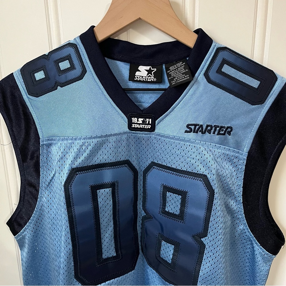 STARTER Carolina Blue and Navy Mesh 08 Basketball Jersey Men’s M